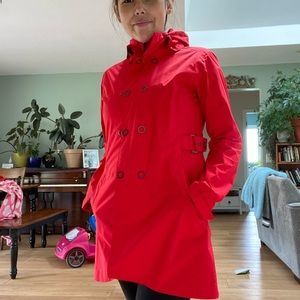 REI red rain jacket